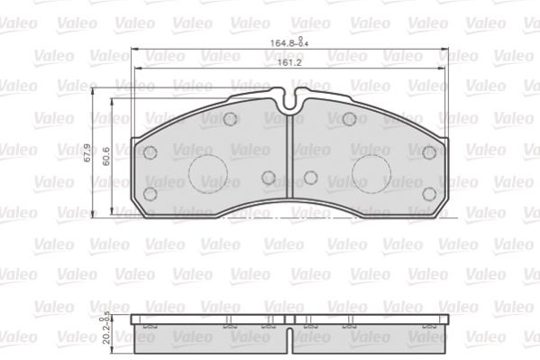 VALEO Bremžu uzliku kompl., Disku bremzes 872160