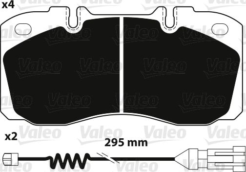 VALEO Комплект тормозных колодок, дисковый тормоз 882234