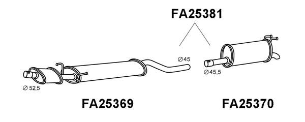 VENEPORTE Izplūdes gāzu priekšslāpētājs FA25369