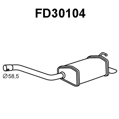 VENEPORTE Izplūdes gāzu trokšņa slāpētājs (pēdējais) FD30104