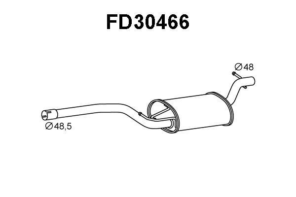 VENEPORTE Средний глушитель выхлопных газов FD30466