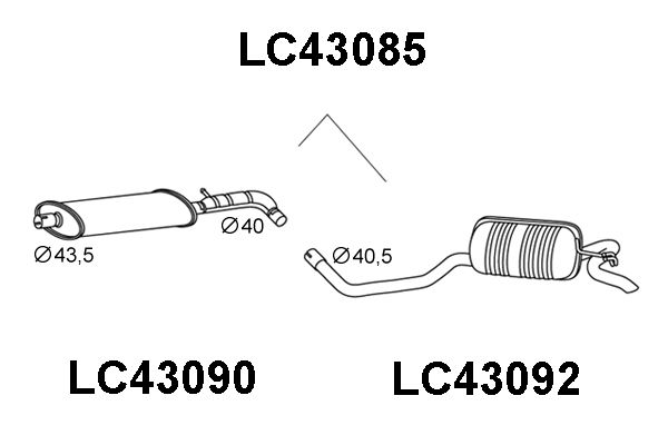 VENEPORTE Izplūdes gāzu trokšņa slāpētājs (pēdējais) LC43085