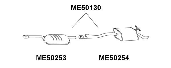 VENEPORTE Izplūdes gāzu trokšņa slāpētājs (pēdējais) ME50130