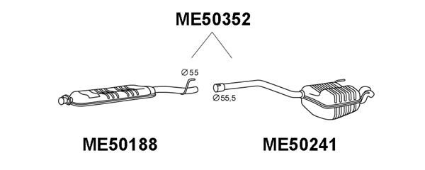 VENEPORTE Izplūdes gāzu trokšņa slāpētājs (pēdējais) ME50352