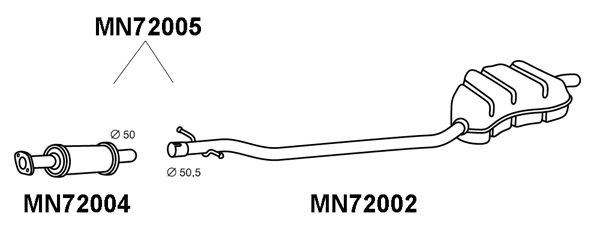 VENEPORTE Izplūdes gāzu trokšņa slāpētājs (pēdējais) MN72005