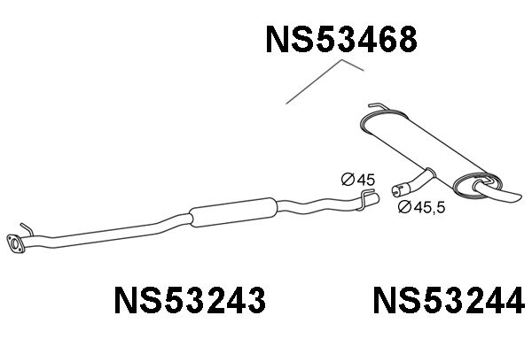 VENEPORTE Izplūdes gāzu trokšņa slāpētājs (pēdējais) NS53468