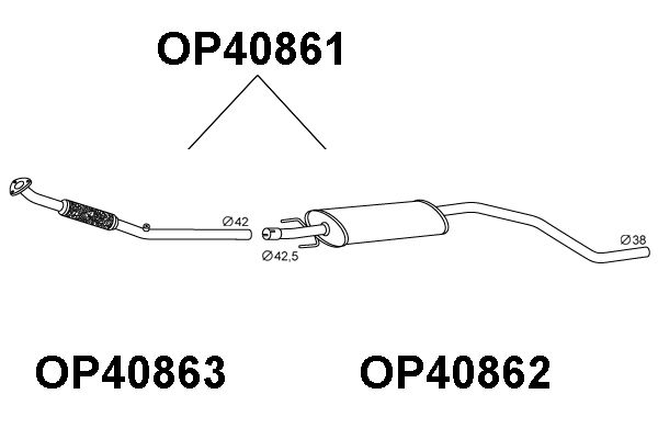 VENEPORTE Izplūdes gāzu priekšslāpētājs OP40861