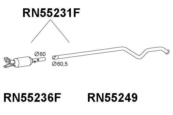 VENEPORTE Nosēdumu-/Daļiņu filtrs, Izplūdes gāzu sistēma RN55231F