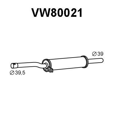 VENEPORTE Средний глушитель выхлопных газов VW80021