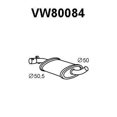 VENEPORTE Средний глушитель выхлопных газов VW80084