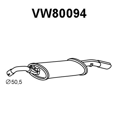 VENEPORTE Izplūdes gāzu trokšņa slāpētājs (pēdējais) VW80094