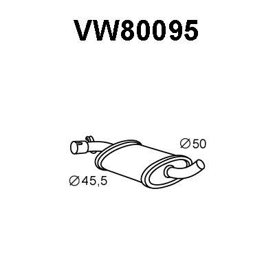 VENEPORTE Vidējais izpl. gāzu trokšņa slāpētājs VW80095