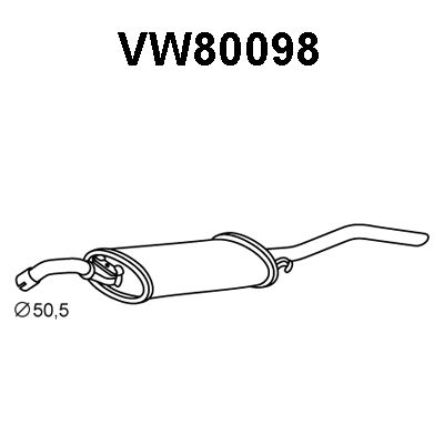 VENEPORTE Izplūdes gāzu trokšņa slāpētājs (pēdējais) VW80098