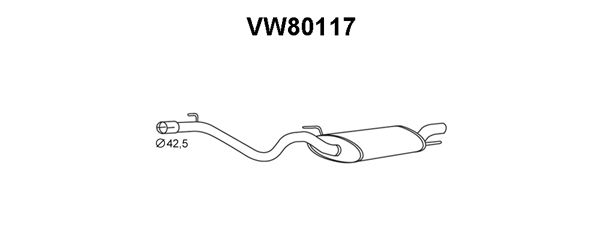 VENEPORTE Izplūdes gāzu trokšņa slāpētājs (pēdējais) VW80117