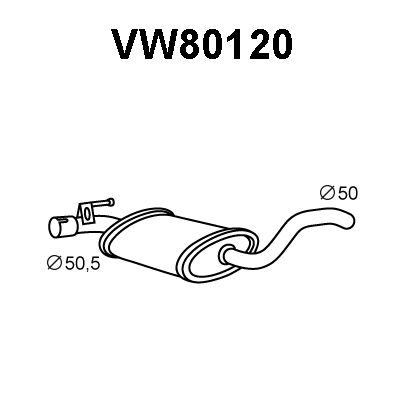 VENEPORTE Vidējais izpl. gāzu trokšņa slāpētājs VW80120
