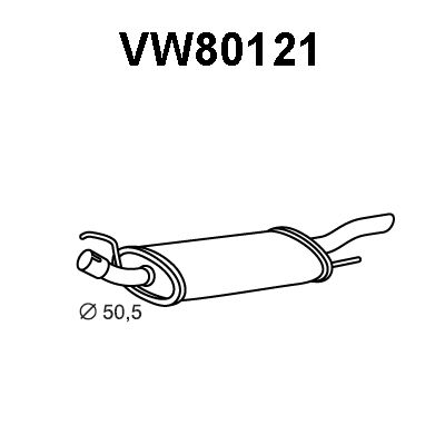 VENEPORTE Izplūdes gāzu trokšņa slāpētājs (pēdējais) VW80121