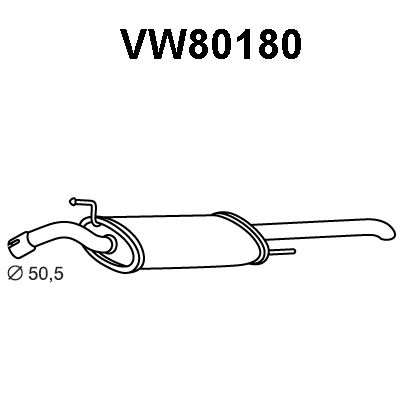 VENEPORTE Izplūdes gāzu trokšņa slāpētājs (pēdējais) VW80180