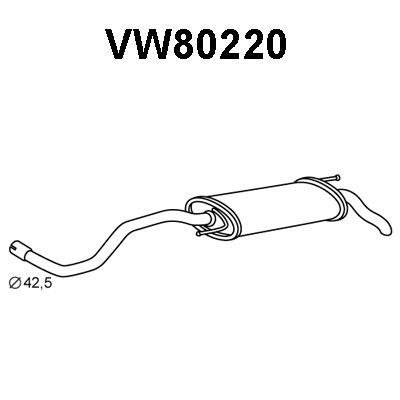 VENEPORTE Izplūdes gāzu trokšņa slāpētājs (pēdējais) VW80220