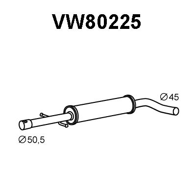 VENEPORTE Средний глушитель выхлопных газов VW80225
