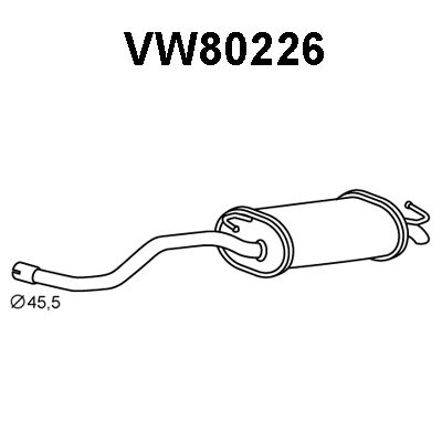 VENEPORTE Izplūdes gāzu trokšņa slāpētājs (pēdējais) VW80226