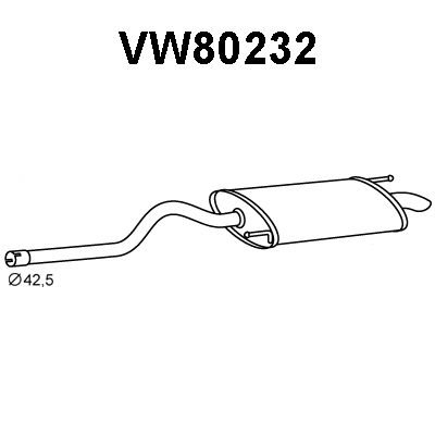VENEPORTE Izplūdes gāzu trokšņa slāpētājs (pēdējais) VW80232