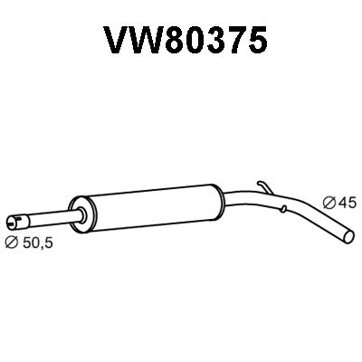 VENEPORTE Средний глушитель выхлопных газов VW80375