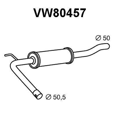 VENEPORTE Предглушитель выхлопных газов VW80457