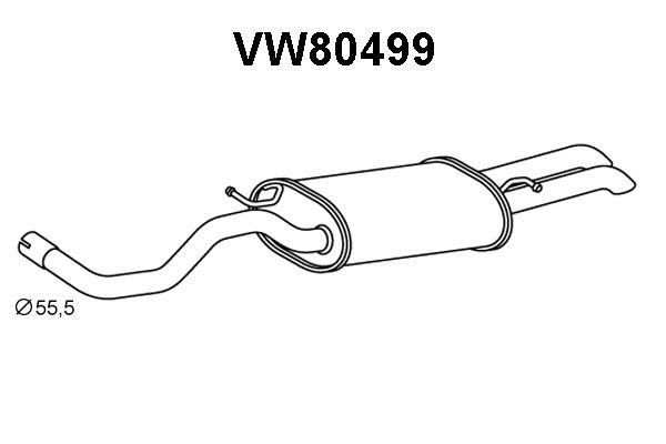 VENEPORTE Izplūdes gāzu trokšņa slāpētājs (pēdējais) VW80499