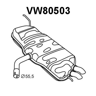 VENEPORTE Izplūdes gāzu trokšņa slāpētājs (pēdējais) VW80503