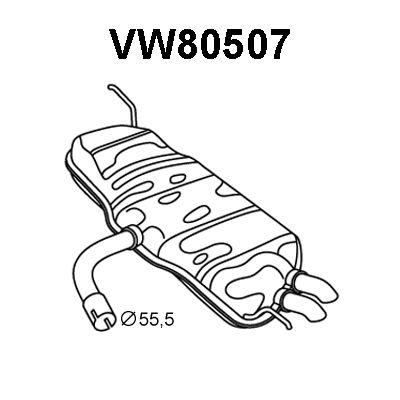 VENEPORTE Глушитель выхлопных газов конечный VW80507