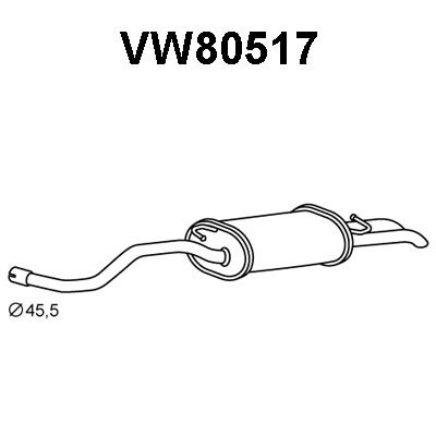 VENEPORTE Izplūdes gāzu trokšņa slāpētājs (pēdējais) VW80517