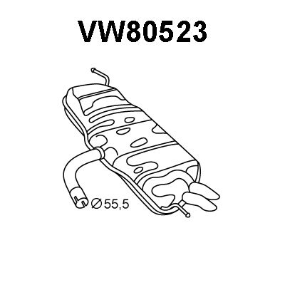 VENEPORTE Izplūdes gāzu trokšņa slāpētājs (pēdējais) VW80523