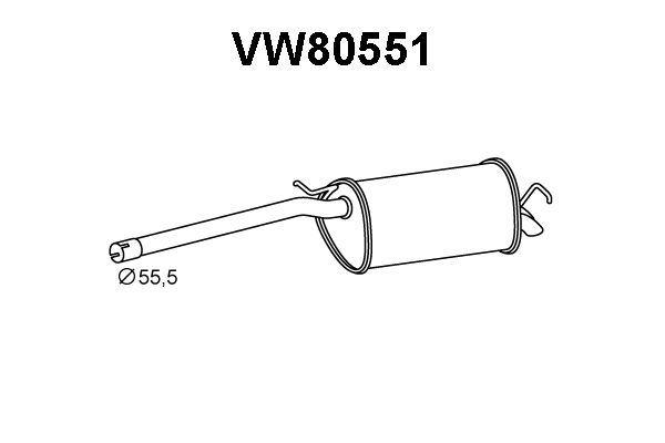 VENEPORTE Izplūdes gāzu trokšņa slāpētājs (pēdējais) VW80551