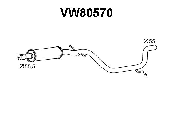VENEPORTE Vidējais izpl. gāzu trokšņa slāpētājs VW80570