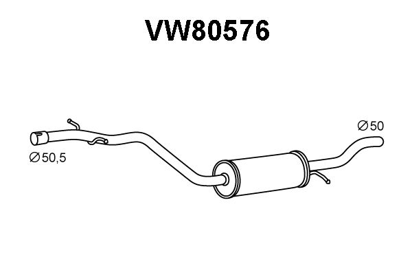 VENEPORTE Средний глушитель выхлопных газов VW80576