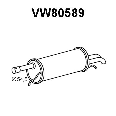 VENEPORTE Izplūdes gāzu trokšņa slāpētājs (pēdējais) VW80589