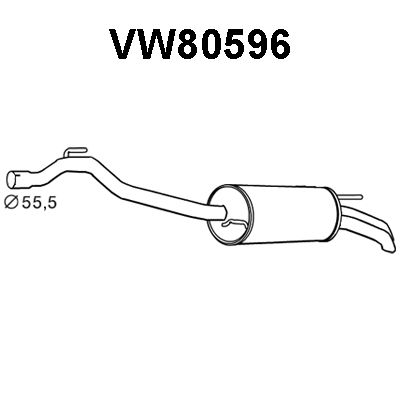 VENEPORTE Izplūdes gāzu trokšņa slāpētājs (pēdējais) VW80596