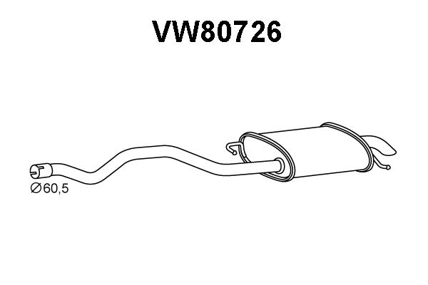 VENEPORTE Izplūdes gāzu trokšņa slāpētājs (pēdējais) VW80726