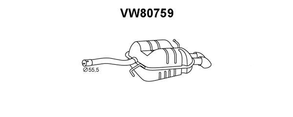 VENEPORTE Izplūdes gāzu trokšņa slāpētājs (pēdējais) VW80759