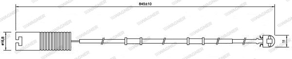 WAGNER Сигнализатор, износ тормозных колодок WWI285