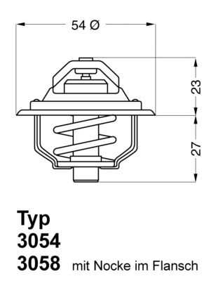 WAHLER Termostats, Dzesēšanas šķidrums 3054.92D