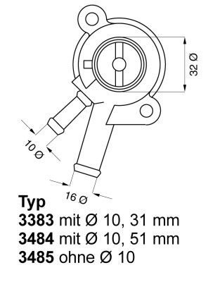 WAHLER Термостат, охлаждающая жидкость 3484.87D