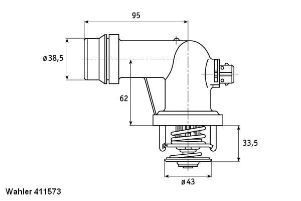 WAHLER Termostats, Dzesēšanas šķidrums 411573.105D