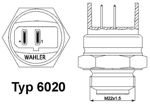 WAHLER Termoslēdzis, Radiatora ventilators 6020.92D