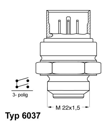 WAHLER Termoslēdzis, Radiatora ventilators 6037.81D