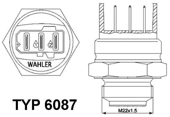 WAHLER Термовыключатель, вентилятор радиатора 6087.87D