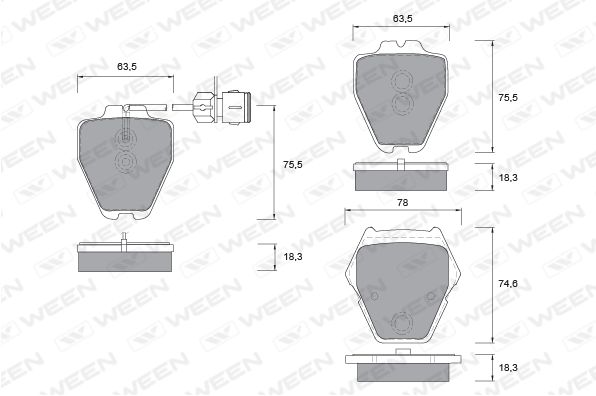 WEEN Комплект тормозных колодок, дисковый тормоз 151-1025