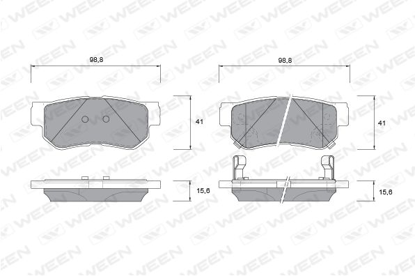WEEN Комплект тормозных колодок, дисковый тормоз 151-1132