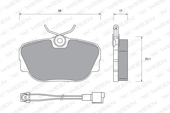 WEEN Комплект тормозных колодок, дисковый тормоз 151-1264