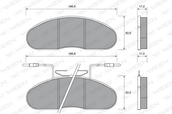 WEEN Комплект тормозных колодок, дисковый тормоз 151-1619